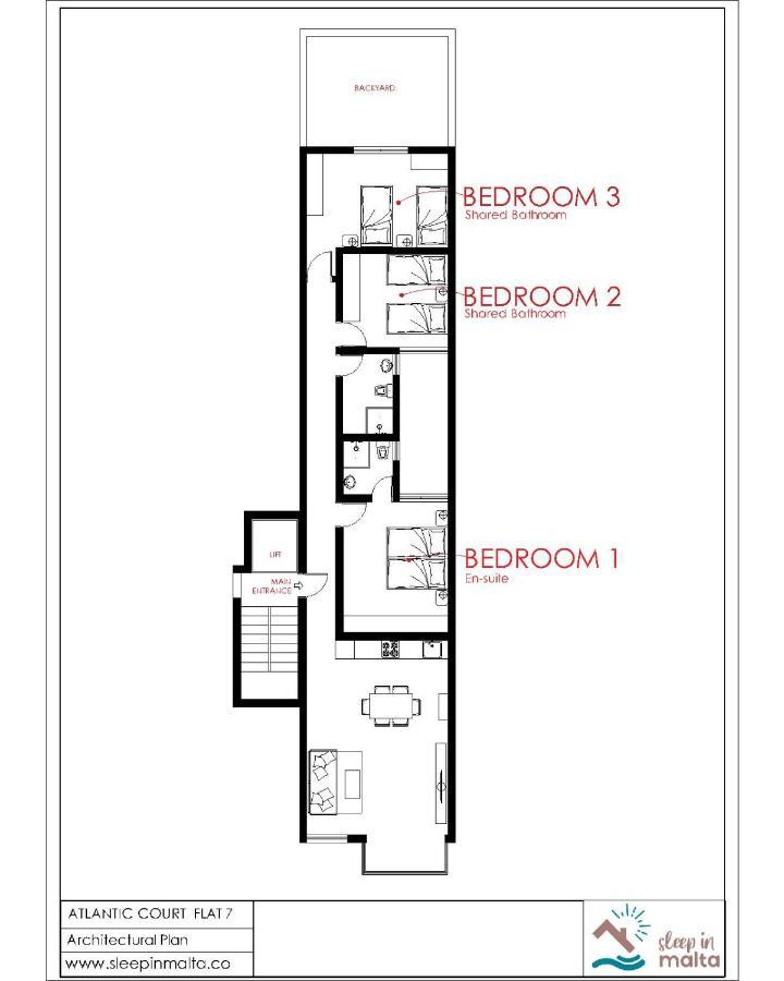 F7 Room 2, Private Bedroom Two Single Beds Shared Bathroom In Shared Flat Msida Extérieur photo